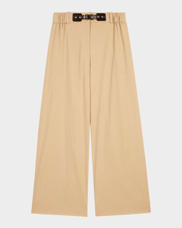 Piuma Wide-Leg Cotton Gabardine Trousers